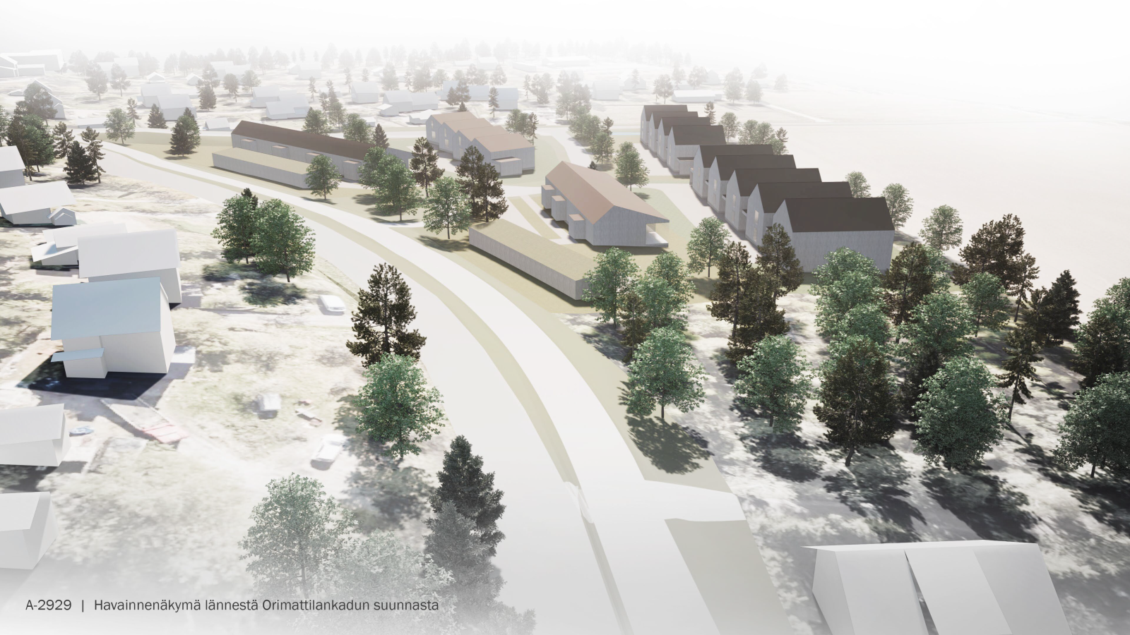 Kuvassa Otavantielle suunniteltua asumista Orimattilankadun varrella