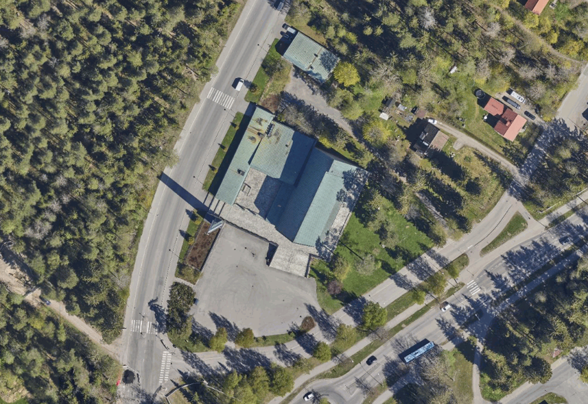 Ilmakuva Joutjärven kirkon alueesta
