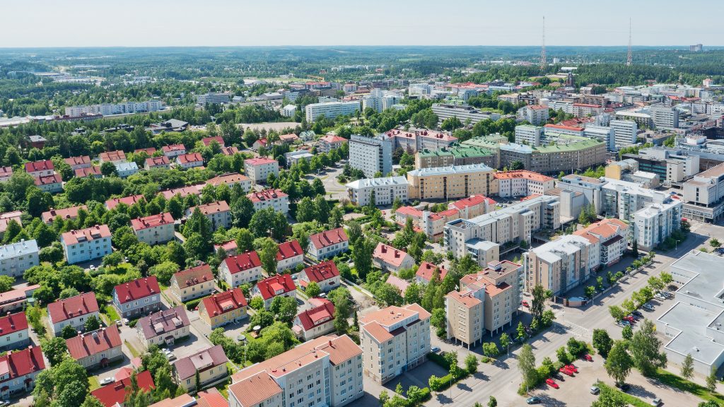 Ilmakuva Lahden keskustakortteleista