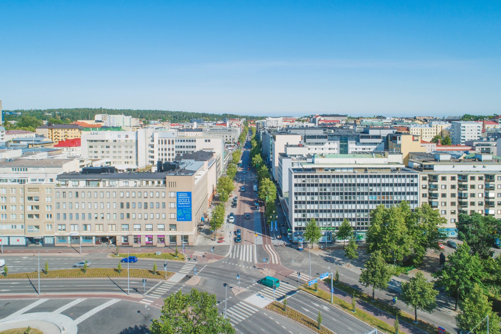 Ilmakuva Lahden keskustasta