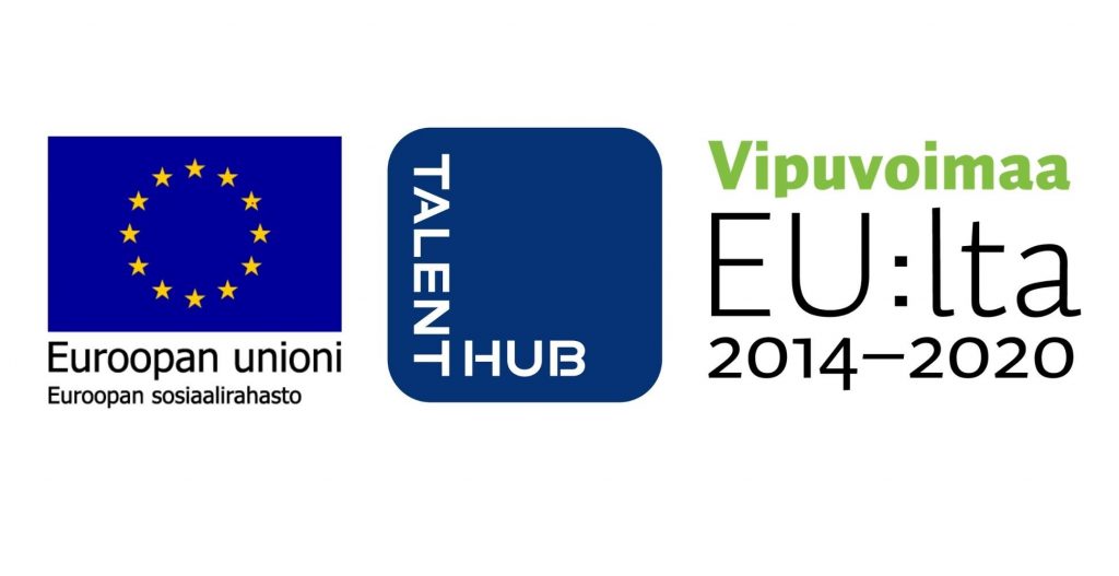 European union social fund, Lahti TalentHub, Vipuvoimaa EU:lta logos