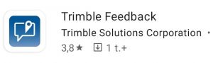 Kuva Trimble Feedback App´in ulkonäöstä sovelluskaupassa