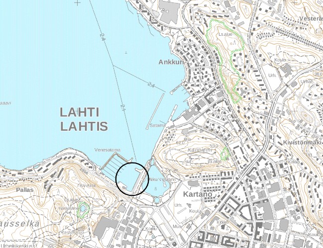 Teivaan vierasvenelaituri, suunnittelualue